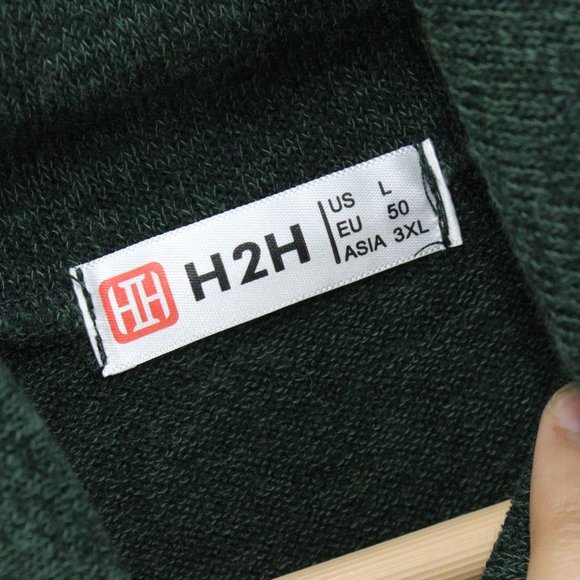 H2H Turtle Neck Sweater Mens Brown Pullover Long Sleeve Soft Cotton Blend Large - Picture 5 of 8